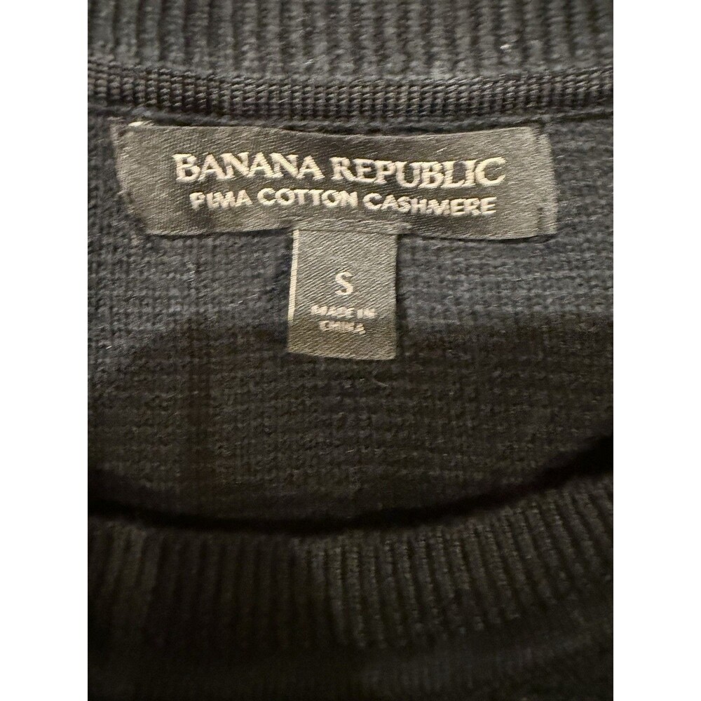 Banana Republic Women's XO Sweater Long Sleeve Pima Cotton Cashmere Black Size S - Picture 5 of 5
